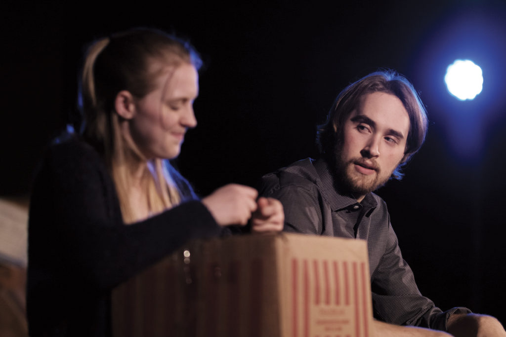 Madeline Milligan and Dyer Rhoads in Merry Love Happy Joy directed by Chris Holtkamp