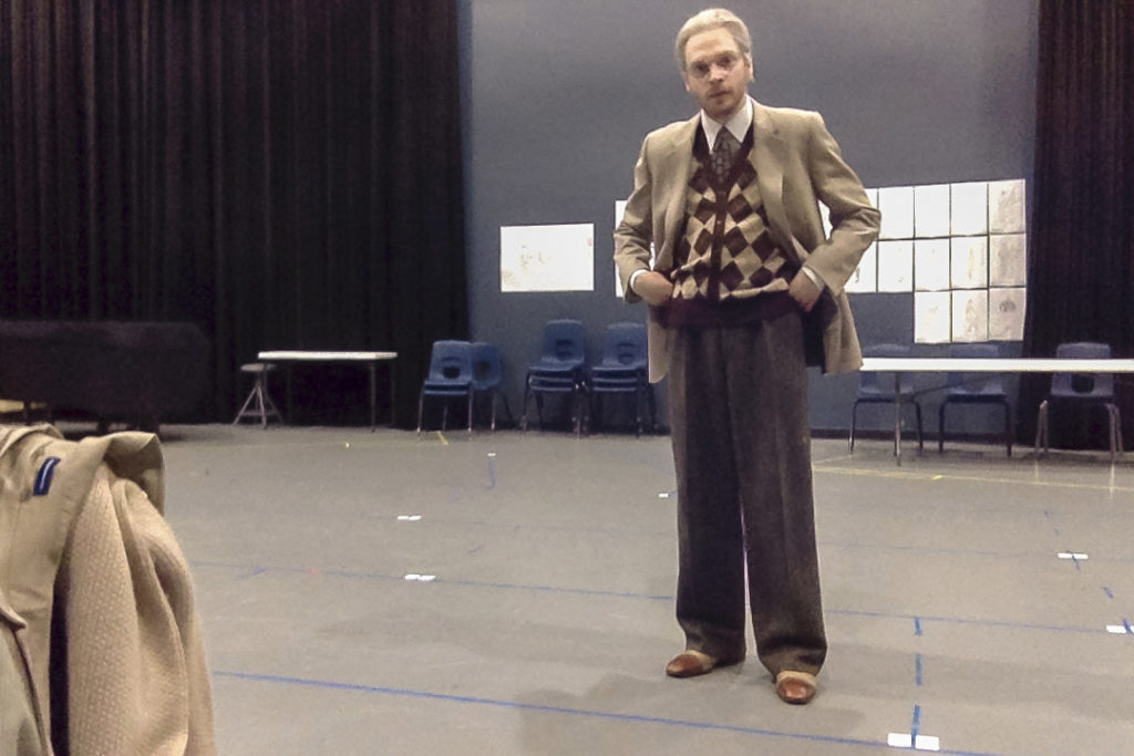 Chris Holtkamp as Dr. Randell backstage at Stage Door