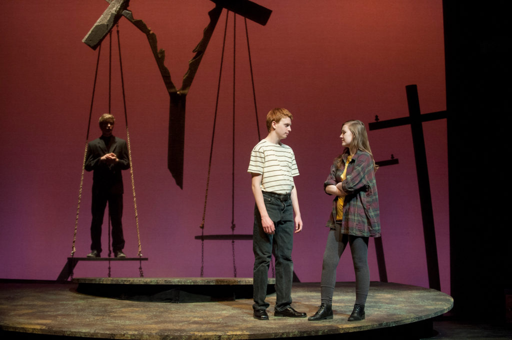 Ben Thomas, Chris Holtkamp, and Sammy Ramsay in The Laramie Project